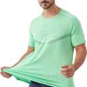 2 x Men's Athletic T-Shirts Moisture Wicking Cool Running Short Sleeve Tee Gym Tennis Workout Hiking Cationic