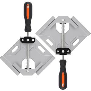 Corner Clamp, 2pcs 90 Degree Right Angle Clamp with Adjustable Aluminum Alloy Swing Jaw, Single Handle Clamps for Woodworking Tools Photo Framing, Present for Men Dad 15.1 Inch (Large)