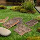 DOITOOL 4Pcs Natural Climbing Bark Reptile Hide Terrarium Decor for Small Pets Aquarium Wood Background 5.11X1.49X0.39In