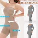 Shapewear Bodysuits for Women, Tummy Control Full Body Shaper with Removable Straps, Seamless Strapless Body Suit (Beige, S)