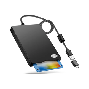 Floppy Disk Reader, 3.5 inch 1.44mb External USB Type A/C Floppy Disk Drive for PC, Laptop and Desktop Compatible with Windows 11/10/8/7/2000/XP, Not Compatible With Mac and Chrome, Black