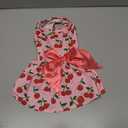 PUPTECK Print Dog Dress Pet Apparel with Cute Bowtie Puppy Clothes Outfit, Cherry, S