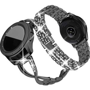 Supoix Compatible for Samsung Galaxy Watch 7/6/5/4 40mm 44mm/Galaxy Watch FE 2024/Galaxy 3 41mm/Galaxy Watch 42mm Band, 2 Pack 20mm Women Jewelry Bling Replacement Strap Compatible for Active 2 Watch Band (Black)