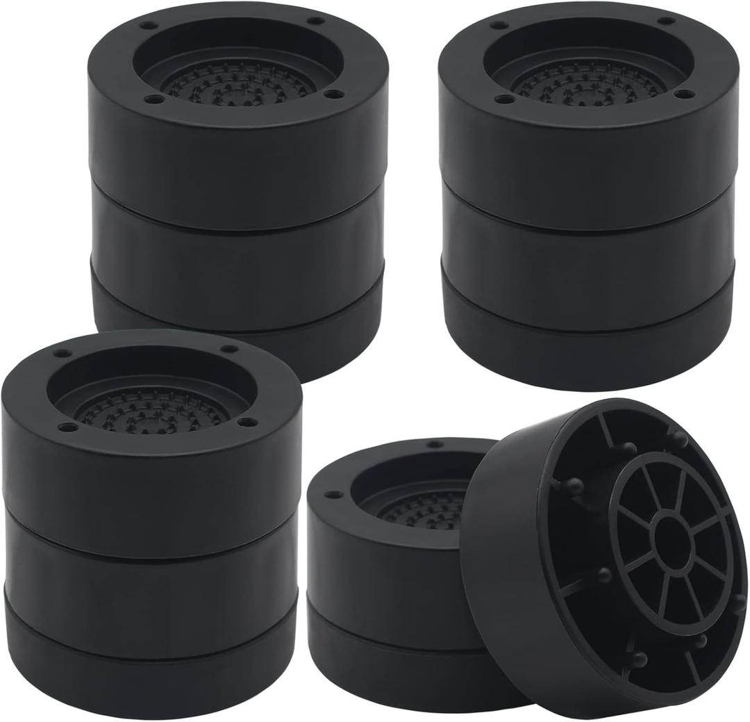 Furniture Risers 2 Inch Black Bed Risers (Set of 4), Heavy Duty Bed Lifts Risers for Table, Sofa, Couch, Desk, Adjustable Bed Frame Risers 1 inch 3 inch Supports Up to 1,300 Lbs (Raise: 1.3"/2.3")