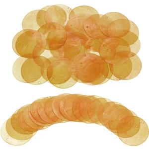 uxcell 120Pcs Capiz Shells 2" Round Natural Shells with 2 Holes for Seashell Wind Chimes Curtain Shell Garland DIY Craft Wedding Home Decoration, Orange