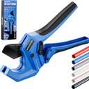 Ratchet PVC Pipe Cutter, Cuts Up to 3", Heavy-Duty Aluminum Ratchet Tubing Cutter Tool for PEX, PVC, CPVC, PE, PP, ABS and Rubber Hose, Suitable for Home Repair and Plumbing
