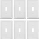 2 x 6-Pack Single Toggle Light Switch Cover Plate, Pearls Decorative Switch Plate Covers, Pure White 1 Gang Metal Wall Plate, Corrosion Resistant