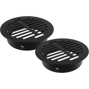 Semetall Floor Drain Cover Black,304 Stainless Steel Anti-Blocking Floor Drain Cover Grate for Outdoor Bath Kitchen, Fit 6.3-Inch (160mm) Aperture,2 Pack