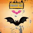 2 x 20Pcs Halloween Garage Decoration Magnet Stickers Black Pink Bat Refrigerator Decals Magnet Stickers for Party Home Door Dishwasher Decor