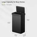 EKO EcoNova 13.2 Gallon/ 50L Automatic Sensor Kitchen Trash Can, Stainless Steel Touchless Garbage Bin with Soft-Close &Stay-Open Lid, Fingerprint-Resistant, Matte Black