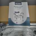 Shower Chair U-Shape Seat (450lb) Heavy Duty - Padded Armrests and Back, Shower Chairs for Elderly and Disabled, Handicap, Shower Chair for Inside Shower, Adjustable Height - Blue