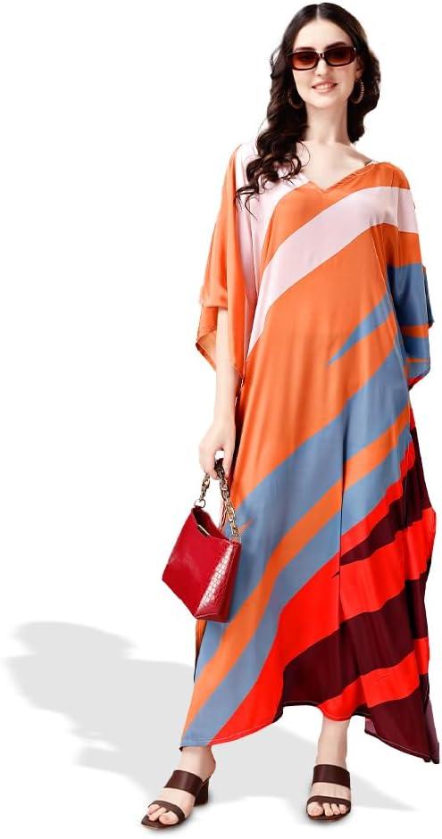 Kaftan Dresses for Women Plus Size – Beach Caftan V Neck Swimsuit Cover Ups Swimwear | Casual Mumu Moomoo Loungewear