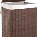 OIAHOMY Laundry Hamper with Lid, 90L(23.8 Gal) Large Wicker Laundry Basket for Bedroom, Handwoven Paper Rope Clothes Hamper with Washable Liner & Metal Frame, Decorative Organizer for Bathroom Brown
