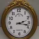 NIKKY HOME Vintage Wall Clock, European Style Decorative Clock Retro Oval Large Clock Silent Non-Ticking Elegant Home Decor Gold Wall Clocks Battery Operated for Living Room Bedroom (Medium)