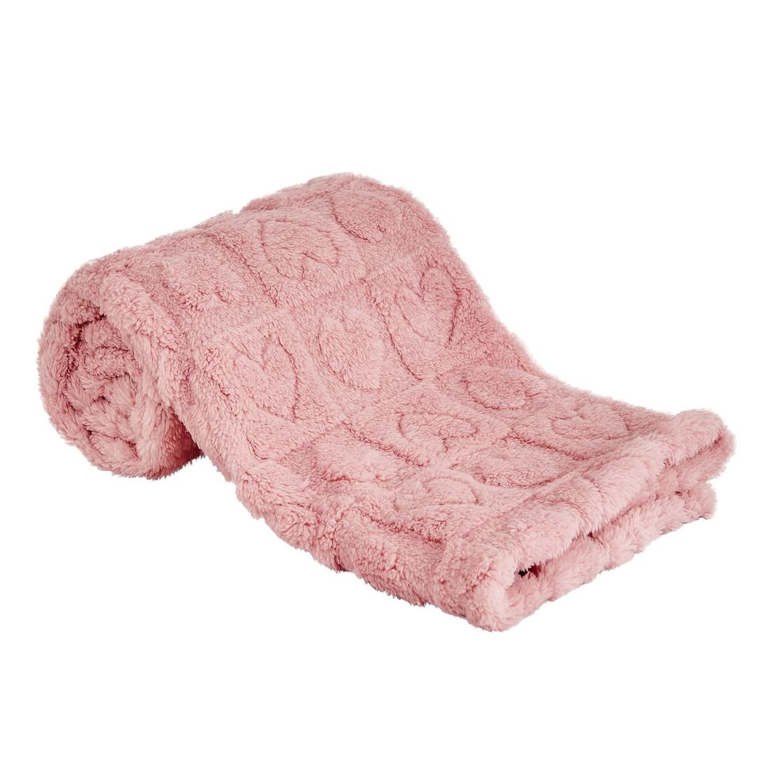 Yurhap Fleece Baby Blanket Heart Checkered Blanket, Ultra Soft Cozy Baby Blankets for Girls Boys, Fluffy Infant Toddler Newborn Receiving Blankets for Crib Stroller 30x40 (Dark Pink)