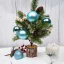 Emopeak 24Pcs Christmas Balls Ornaments for Xmas Christmas Tree - 4 Style Shatterproof Christmas Tree Decorations Hanging Ball for Holiday Wedding Party Decoration (Teal Blue, 2.4"/6.2CM)