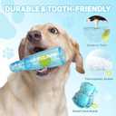 TagME Interactive Dog Squeak Toy, 3-in-1 Bottle Shape with Inner Tennis Ball and Treat Dispenser, Durable Rubber Chew Toy for Medium Dogs, Boredom Relief, Blue