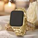 Fullmosa Metal Bands Compatible with Apple Watch 42mm 41mm 40mm 38mm for iWatch Series 11 10 9 8 7 6 5 4 3 2 1, SE3/2/1 for Women,Gold