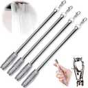 Jos & Haz Curtain Pull Wand Clear Acrylic 36" (4 Pack) Pull Rod Wand for Grommet Panels, Vertical Blinds, Shower Drapes Invisible Curtain Opener Stick for Opening & Closing Curtains