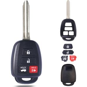 Key Fob Shell Case Replacement Fits for Toyota Camry Corolla RAV4 Highlander Tacoma Yaris Scion 2012 2013 2014 2015 2016 2017 2018 2019 Keyless Entry Remote Control Head Uncut Key Pad Cover