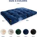 MAXYOYO 6" Futon Mattress Full Size, Velvet Thick Futons Sofa Couch, Versatile Floor Mattress for Adults, Shredded Foam Filling (Frame Not Included), Navy
