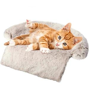 Tinaco Luxurious Calming Dogs/Cats Bed Mats, Washable Removable Couch Cover, Plush Long Fur Mat for Pets, Waterproof Lining, Perfect for Small, Medium and Large Dogs and Cats (Gradient Brown, 21"x21")