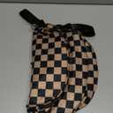 Checkered Crossbody Bags for Women, Large Nylon Bum Bags Plus Size Fanny Pack Sling Bag Belt Bag for Women Travel, Khaki Black Checkered