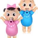 Poen 2 Pcs Inflatable Blow up Costume for Adult 96'' Baby Costume for Baby Shower Cosplay Gender Reveal Party (Green, L)