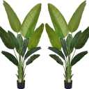 Artificial Bird of Paradise - Fake Plants Indoor Faux Tropical Palm Potted Dypsis Lutescens for Home Office Decor Housewarming