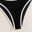 YIMISAN Women's Two Piece Bandeau Swimsuit Ribbed Strapless Tube Bikini Top with Mid Waist Cheeky Bottom Bathing Suit, Small