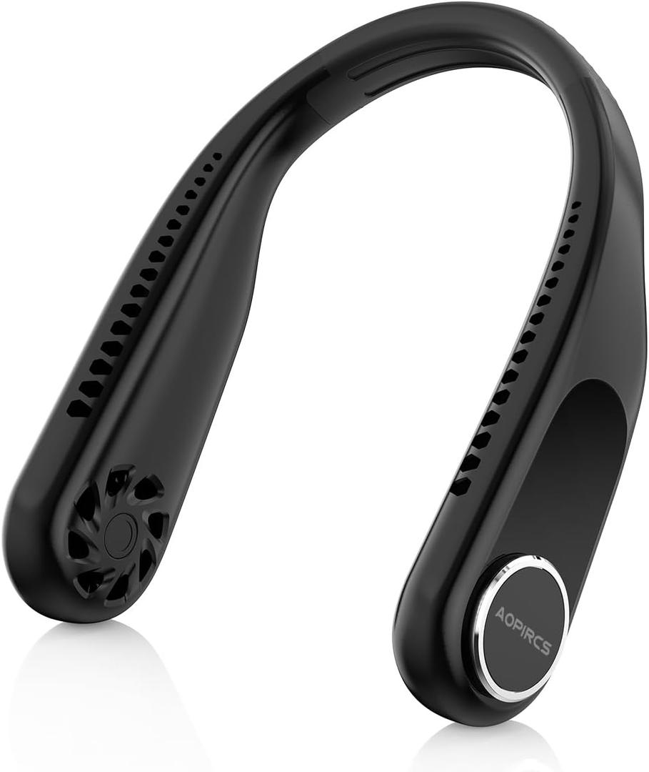 Portable Neck Fan - Wearable Personal Fan - 6000mAh MAX 15H Cooling Bladeless Fan - USB Rechargable, Adjustable Neckband, 3 Speeds - for Outdoor, Indoor, Camping, Travel, Gifts for Men