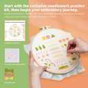 3 Pack Beginner Embroidery Kits for Adults DIY Starter Kit with,cross stitch kits for beginners,Stamped Patterns,Embroidery Hoop,Colorful Threads,Tools,Step by Step Instructions & Video Tutorial (mushroom)