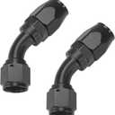 Ucreative 2PCS 10AN 45 Degree Swivel Hose End Fitting for Braided CPE Fuel Hose Black