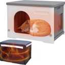 Rockever Plastic Outdoor Indoor Cat House with Insulated Liner, 100% Insulated Feral Cat House for Winter, Waterproof Cat Houses for Outdoor Cats, Spacious, Assemble Easily-Grey