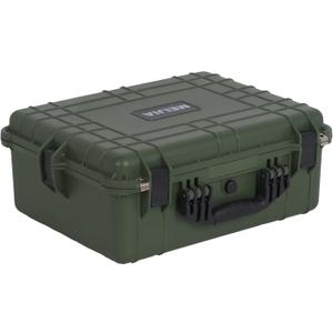 MEIJIA Portable All Weather Waterproof Protective Hard Case,Compact Camera Case with Customizable Fit Foam,Fit Use of Drones,Camera,Equipments,20.62 x16.85x8.11inches (Green)