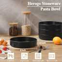 Herogo Pasta Bowls Set of 2, 35oz Serving Bowls Set, Deep Stoneware Plates for Serving Pasta, Salad, Noodle, Cereal, Microwave & Dishwasher Safe, Matte Black