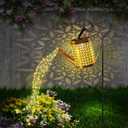 Solar Watering Can with Lights, Outdoor Solar Garden Light,Garden Decor, Outdoor Decorative Solar Powered,Hanging Lantern Waterproof,Metal Solar Waterfall Lights for Yard Patio