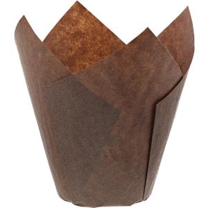 Royal Brown Tulip Style Baking Cups, Large, Sleeve of 200, Made of Parchment Paper, Perfect for Home Baking and Small Bakeries