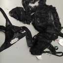 Avidlove Lingerie for Women Lace Corset and Panty Outfits Garter Lingerie Sets (Black, M)