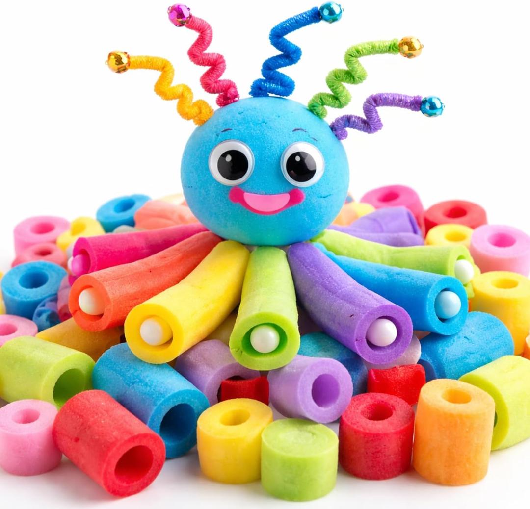 Frienda 50 Pcs Pool Noodles Bits Multicolor Craft Small Size Versatile Mixed Floating Pool Noodles Foam Rope Tube for Play or DIY Craft Multipurpose (Mixed Sizes,Pastel Colors)