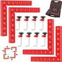 Corner Clamps for Woodworking, 90 Degree Corner Clamp, 4 Pack 5.5" x 5.5" Aluminum Alloy Woodworking Tools, with Storage Case, Clamping Positioning Squares for Cabinet, Frame, Drawer, Box