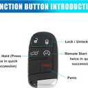 X AUTOHAUX 2pcs Replacement Car Keyless Entry Remote Key Fob Shell Case for Jeep Grand Cherokee 2014-2020 Compass 2017 Renegade 2016-2018 M3N-40821302