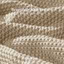 100% Cotton Cable Knit Throw Blanket, Lightweight Soft Knit Blanket for Sofa Couch Bed, Breathable All-Season Throw, Cozy Decorative Blanket, 50 x 60 Inch,Linen