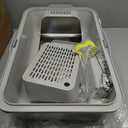 Stainless Steel Litter Box with Lid, XL Metal Litter Box for Big Cats with High Wall Slides Enclosure, Anti High-Peeing Spraying, Anti-Leakage Non-Sticky Easy to Clean