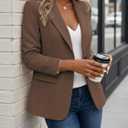 Mina Self 2026 Summer Women's Casual Blazer Jacket - Lightweight Fully Lined Classy Work Office Button Suit with Pockets, L