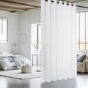 NICETOWN Non-See-Through Patio Sliding Door Curtain, W100 x L96 in, Privacy & Light Filtering Room Divider, Curtian for Sliding Glass Door, Bedroom, Living Room Big Window Treatments, White, 1 Panel