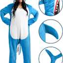 Spooktacular Creations Halloween Shark Costume, Adult Shark Costume, Jumpsuit Marine for Halloween Dress Up (X-Large, Light Blue)