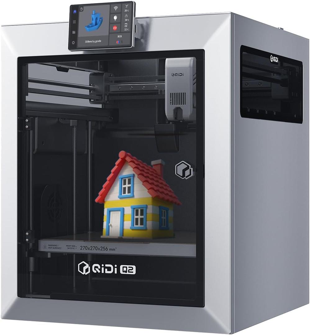 QIDI Q2 3D Printer 2025 Upgrade, Enclosed FDM with 65 Heated Chamber, Ultra Air Filtration, 600mm/s High Speed, AI Camera, Full Auto Leveling, 270x270x256mm Build Volume, from Beginner to Expert