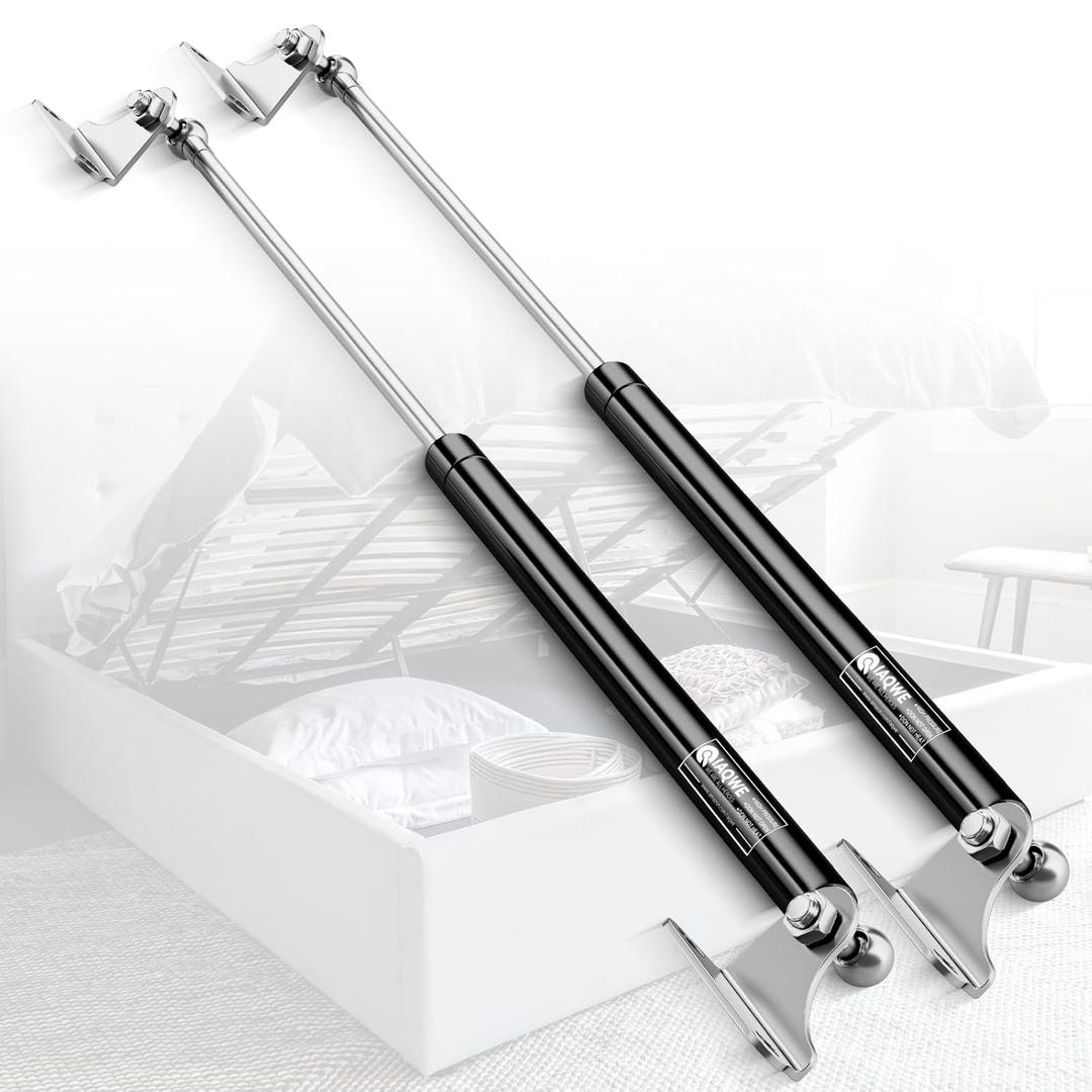 28 Inch Gas Struts Shock 250LB/1112N Lift Support with L-Type Mounts for Boat Cover RV Bed Storage Heavy Duty Toolbox Lid Trash Bin Trap Door Trailer Floor Hatch, 2Pcs (Application: 200-275lb)
