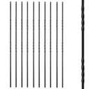 S09 - Wrought Iron Balusters Set of 10 Decorative Metal Balusters for Decks Spiral Stair Railing 1/2-inch Hollow Double Iron Twist Satin Black Metal Railing Powder Coated